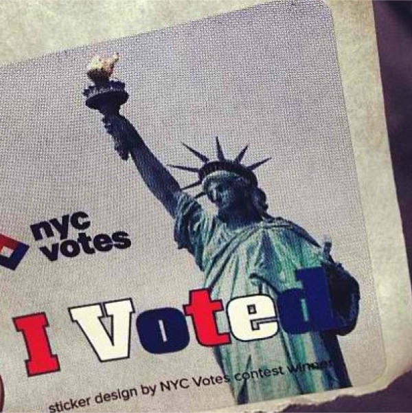 I Voted Sticker, by rebeccabknyc on Instagram