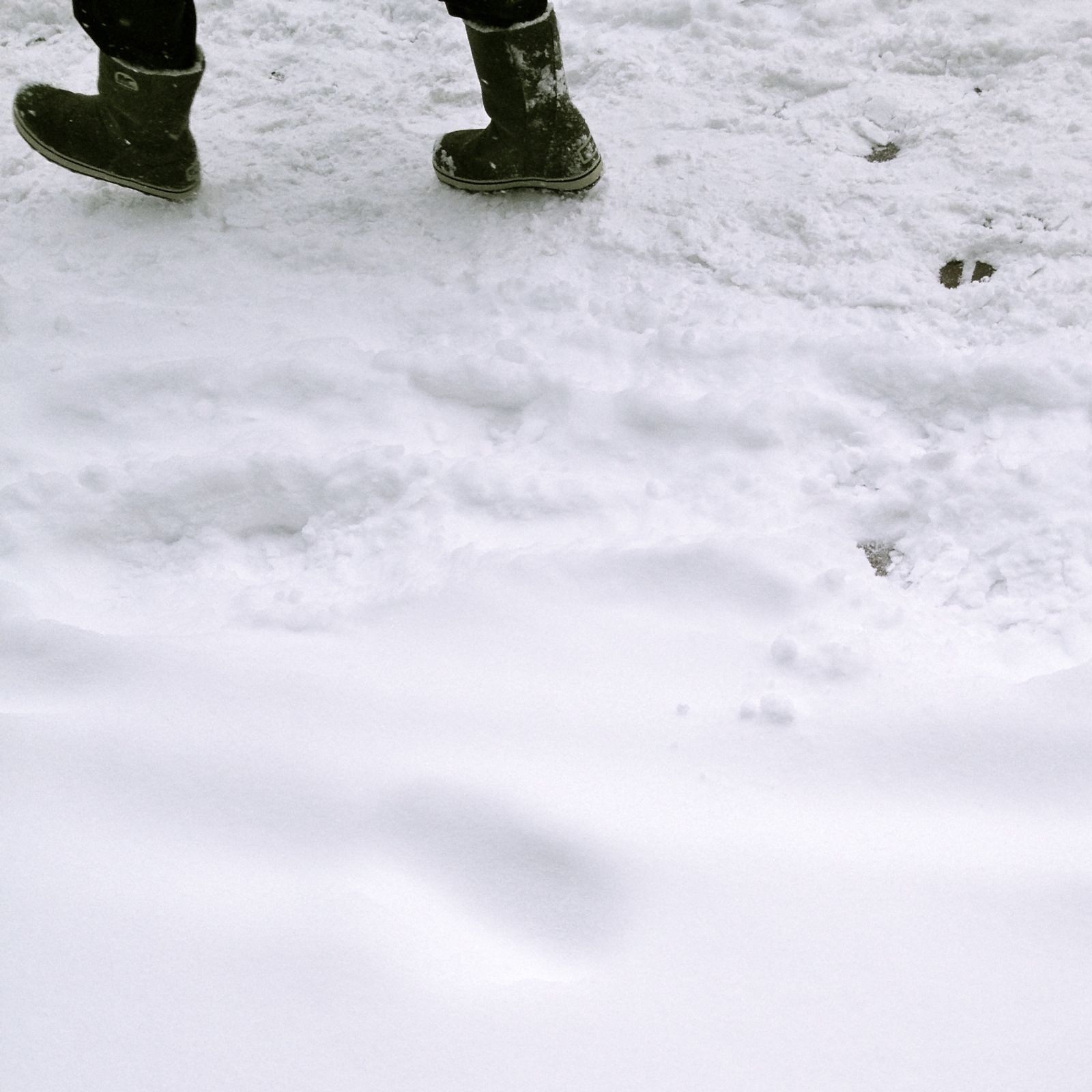 Snow Boots, Snowy Sidewalk