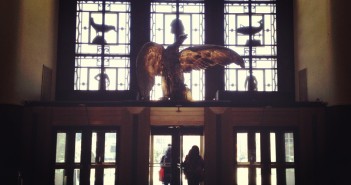 Central Library doors eagle