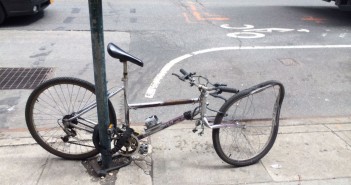 Damaged bike on 5th Ave, by neighbor Jay