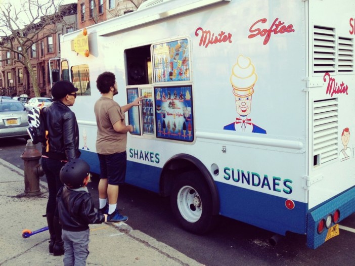 Mister Softee Ice Cream Truck in Spring