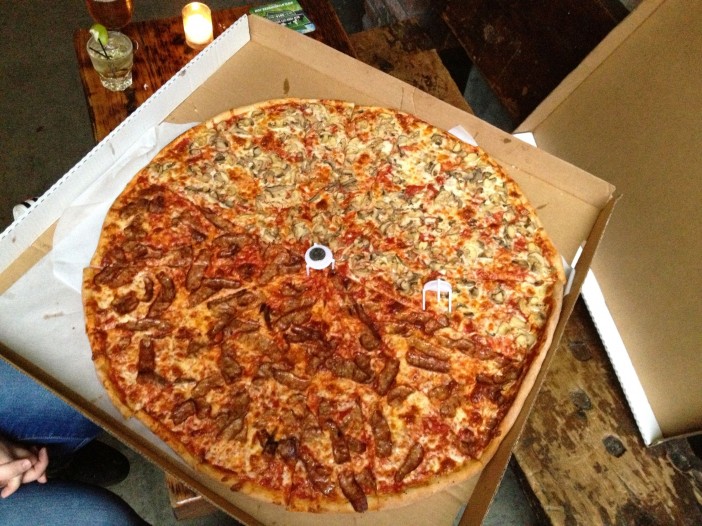 Roma Pizza: Giant Pie With Quarter For Scale