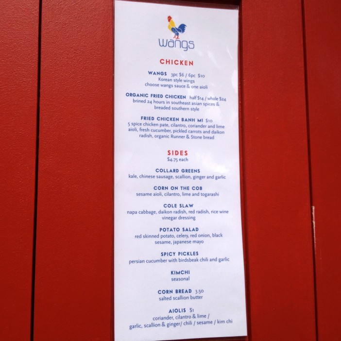 Wangs menu